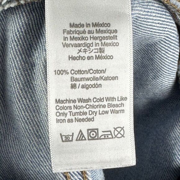 Madewell Relaxed Denim Shorts Womens 25 Light Wash Button Fly Raw Hem Boho 2" - Picture 12 of 13